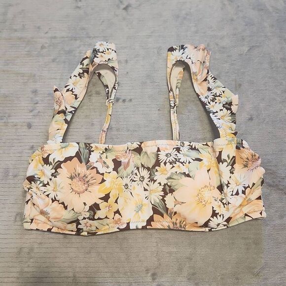 Shade & Shore Other - Shade & Shore Women's Ruffle Strap Bralette Bikini Top Size 36D